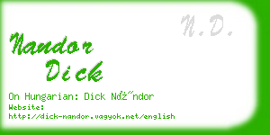 nandor dick business card